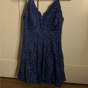 Sparkly blue homecoming dress